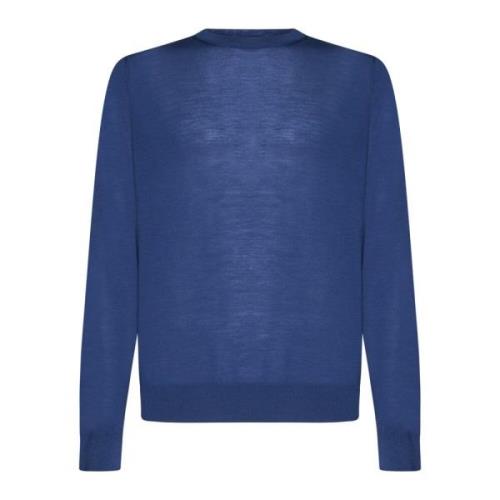 Piacenza 1733 Klassiska Sweaters i Vit/Blå Blue, Herr