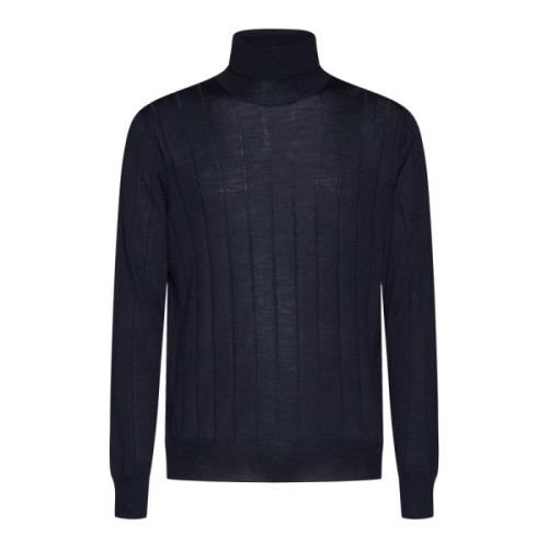 D4.0 Midnight Blue Roll-Neck Sweater Blue, Herr