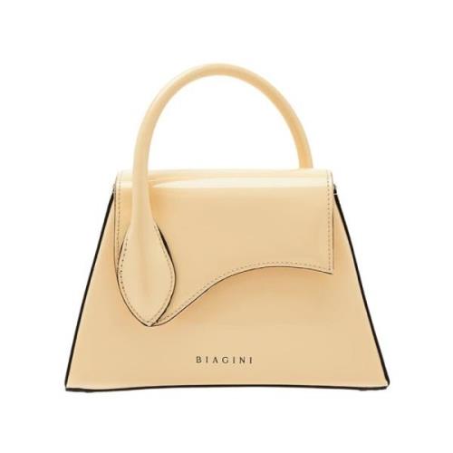 Biagini Sofia Läderhandväska Beige, Dam