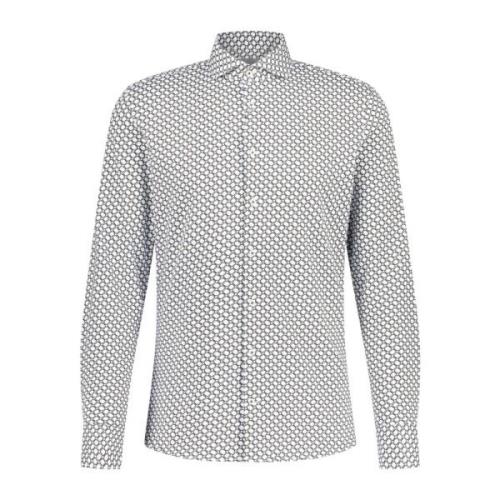 Fakts Grafisk Slim-Fit Skjorta Gray, Herr