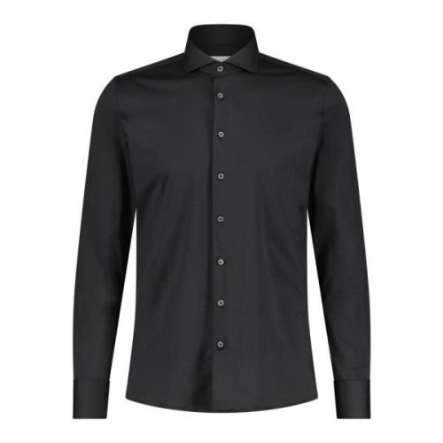 Fakts Jersey Slim-Fit Skjorta Black, Herr