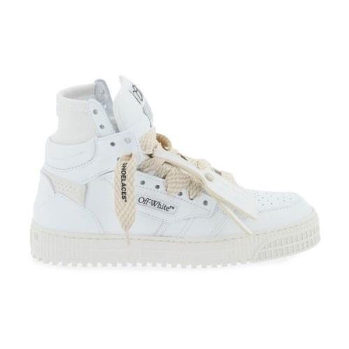 Off White Basketbollinspirerade Lädersneakers Beige, Dam