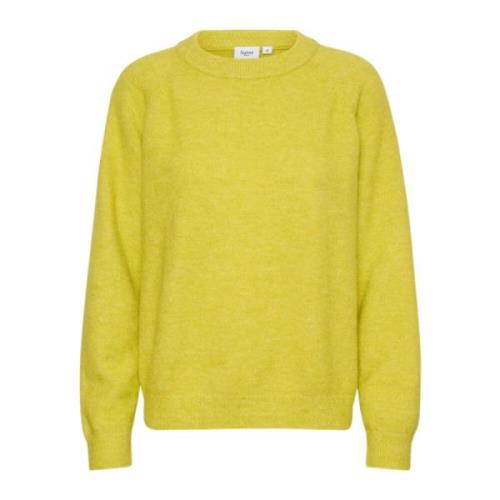 Saint Tropez Garbiesz Pullover Stickad Selleri Yellow, Dam