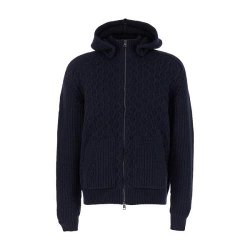 Tagliatore Full Zip Sweaters Blue, Herr