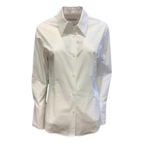 Odeeh Vit Blus Slim Fit Spetskrage White, Dam