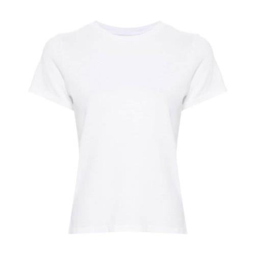 Khaite Vit Bomull Crew Neck T-shirt White, Dam