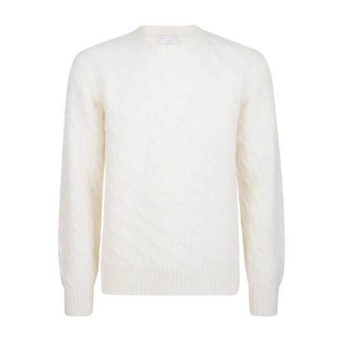 Eleventy Flätad Ull Cashmere Tröja White, Herr