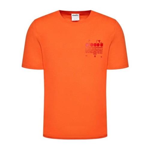 Diadora Kortärmad T-shirt Orange, Herr