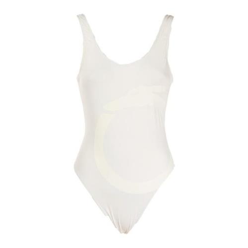 Trussardi Grafiskt Tryck One-Piece Baddräkt White, Dam