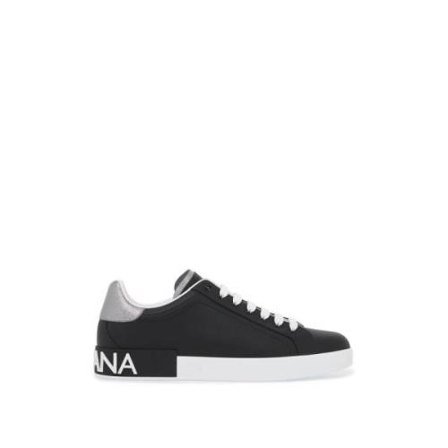 Dolce & Gabbana Portofino Läder Sneakers Black, Herr