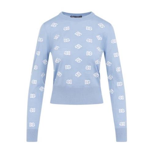 Dolce & Gabbana Logo Pullover Sweater Blue, Dam