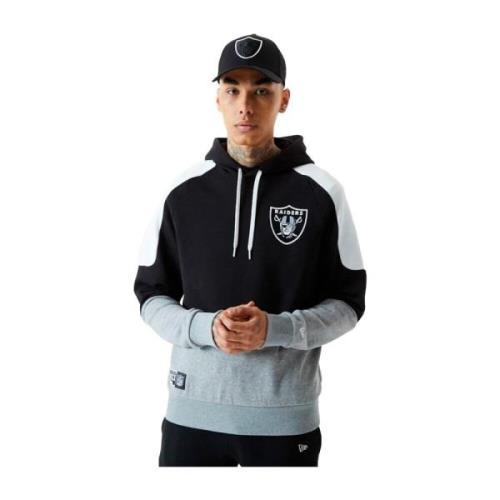 New Era Svart Raiders Kontrastpanel Hoodie Black, Herr