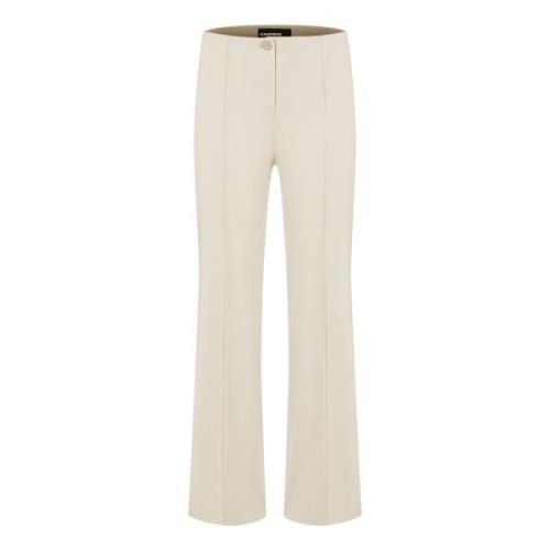 Cambio Flared Leg Elastic Waist Pants White, Dam