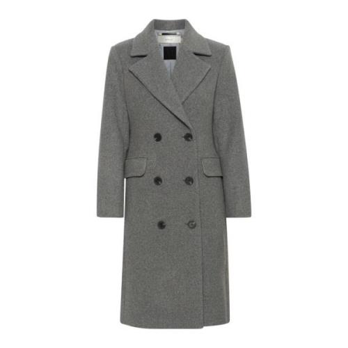 InWear Klassisk Lapel Coat Jacka Granit Melange Gray, Dam