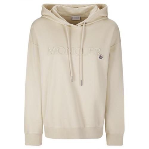 Moncler Huvtröja med logodetalj Beige, Dam