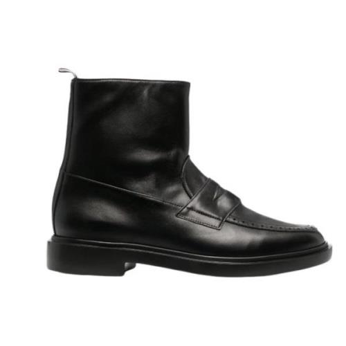 Thom Browne Svart Penny Loafer Ankelkänga Läder Black, Herr