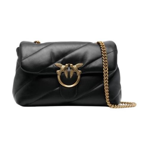 Pinko Klassisk Puff Crossbody-väska i Svart Black, Dam