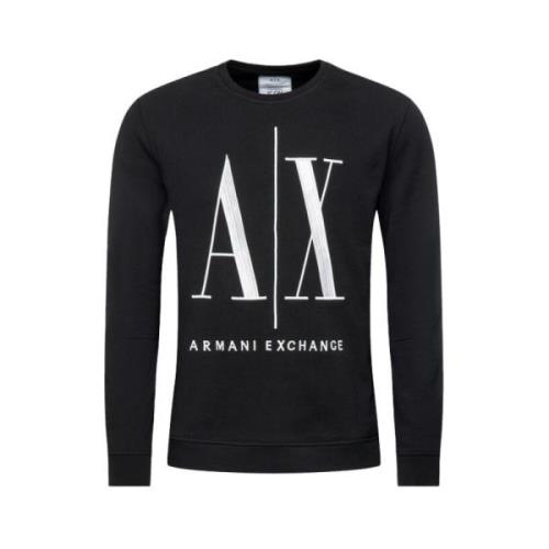 Armani Exchange Svarta Tröjor för Män Black, Herr