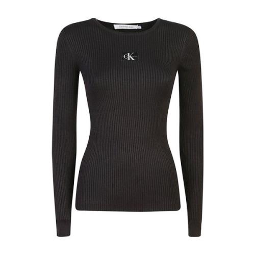 Calvin Klein Jeans Svarta Sweaters Kollektion Black, Dam