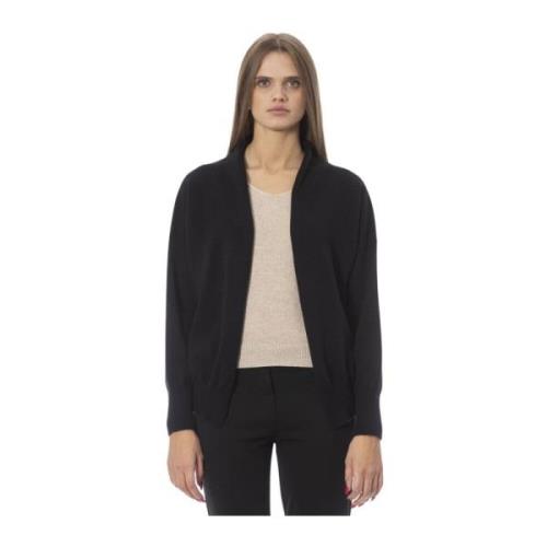 Baldinini Trendig Cardigan med Metall Monogram Black, Dam