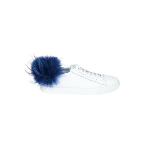 Mr&Mrs Italy Päls Pom Pom Sneakers - Sk023E White, Dam