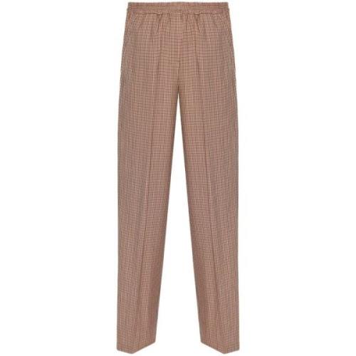 PS By Paul Smith Beige Check Wide Leg Trousers Beige, Dam