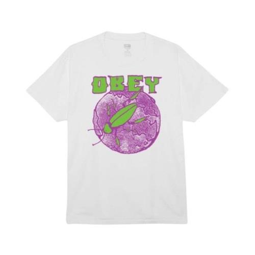 Obey Tryckt T-shirt White, Herr