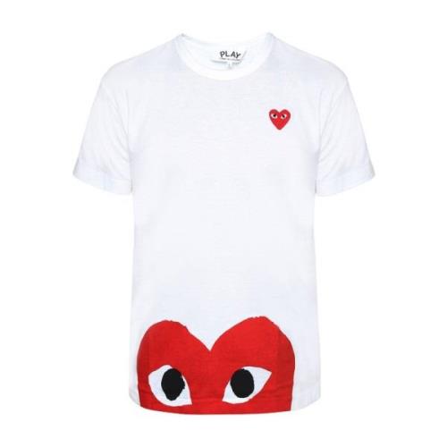 Comme des Garçons Play Tryckt T-shirt med lapp White, Herr