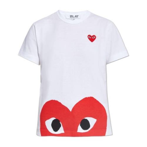 Comme des Garçons Play T-shirt med tryck White, Dam