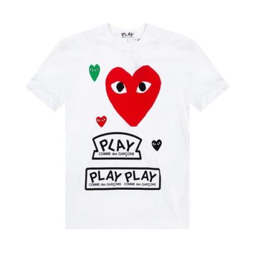 Comme des Garçons Play Logo T-shirt White, Herr