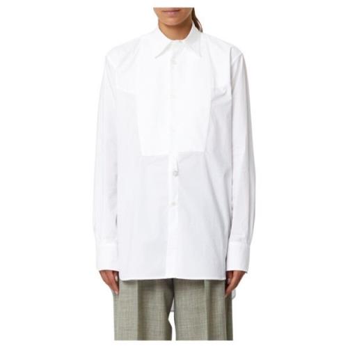 Plan C Modern Tuxedo Skjorta White, Dam