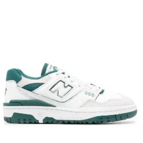 New Balance Vita Läder Sneakers Infoga Design White, Herr