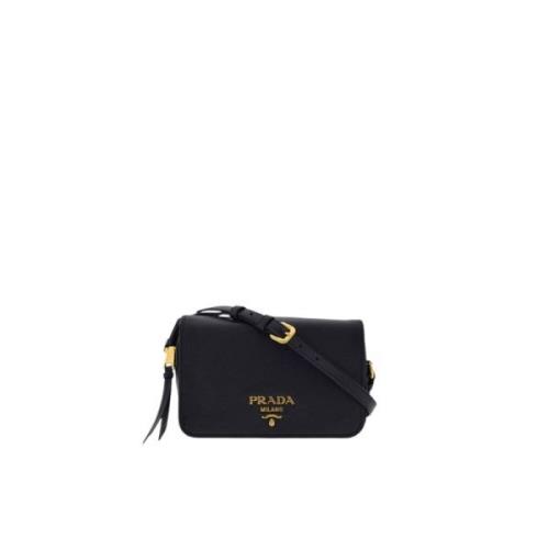 Prada Phenix Svart Axelväska Black, Dam