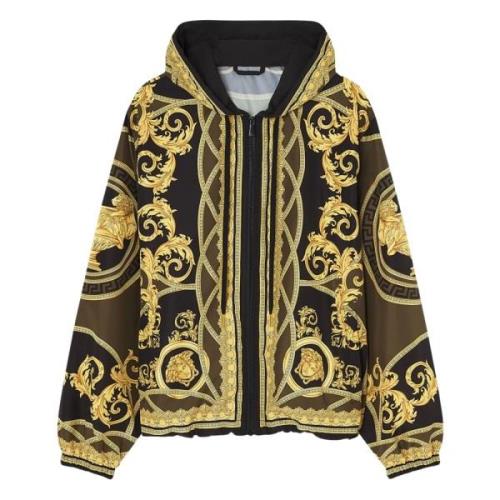 Versace Stilfull Svart Oliv Guld Jacka Multicolor, Herr