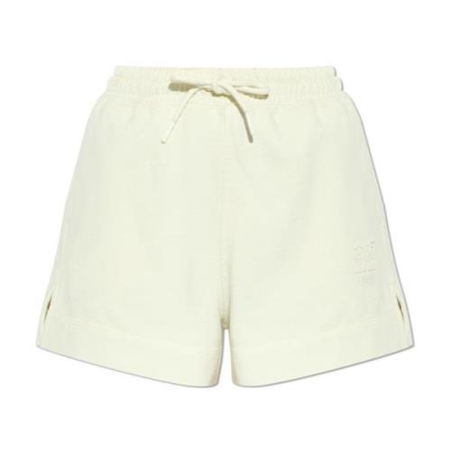 Ganni Shorts med logotyp Beige, Dam