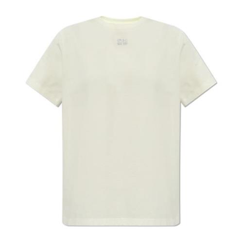 Ganni Logo T-shirt White, Dam