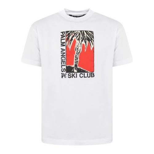 Palm Angels Ski Club T-Shirt Vit White, Herr