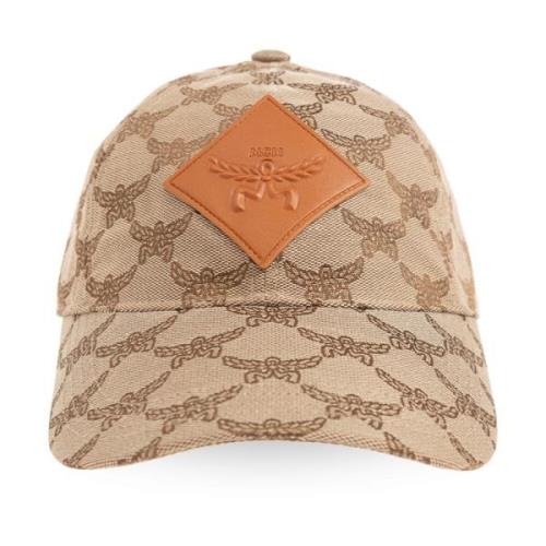 MCM Basebollkeps med monogram Beige, Unisex