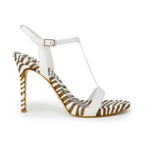 Guess Vita Läder Stiletto Sandaler med Båge White, Dam