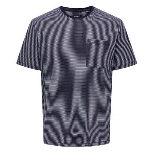 Only & Sons Regular Fit Round Neck T-Shirt Blue, Herr