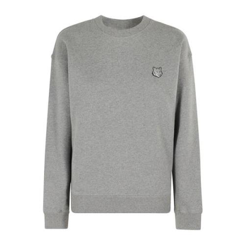 Maison Kitsuné Räv Huvud Patch Sweatshirt Gray, Dam