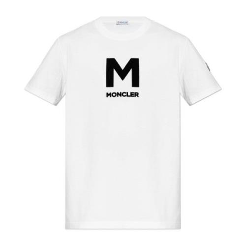 Moncler T-shirt med sammet logo White, Herr