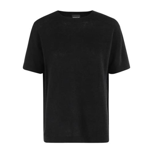 Birgitte Herskind Stickad T-shirt med Paprika Design Black, Dam