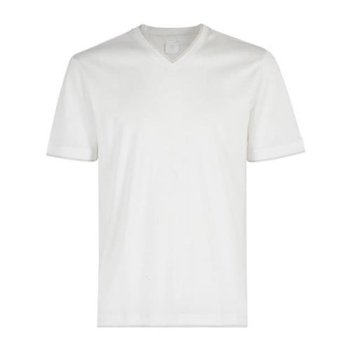 Eleventy V-ringad T-shirt White, Herr