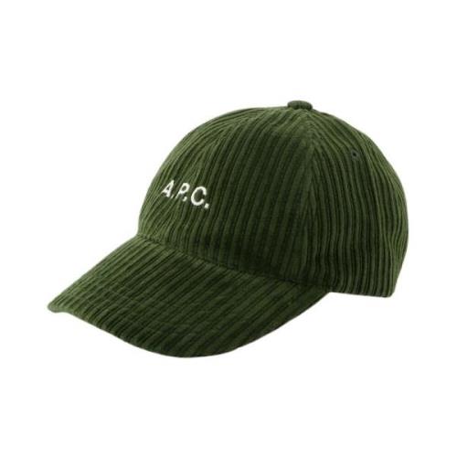 A.p.c. Grön Bomull Charlie Cap Green, Unisex