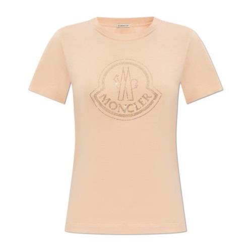 Moncler T-shirt med logotyp Pink, Dam