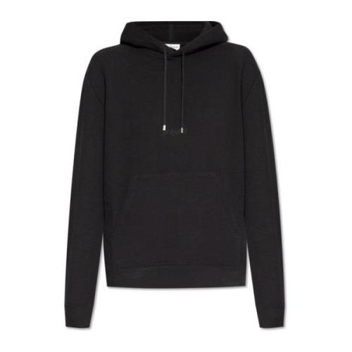 Saint Laurent Hoodie med logotyp Black, Dam