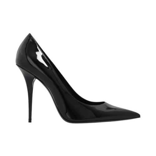 Saint Laurent Stiletto pumps i lackläder Black, Dam