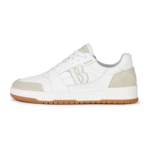 Boggi Milano Läder Sneakers med Makrologotyp White, Herr