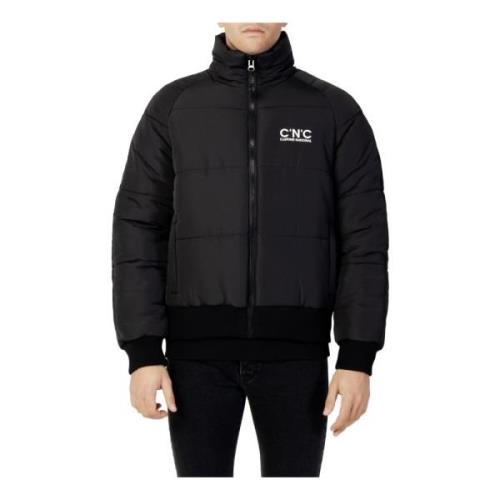 Costume National Svart Bomull Zip-Up Jacka med Sidofickor Black, Herr